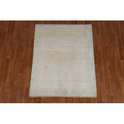 Muted Art Deco Oriental Area Rug 4x5