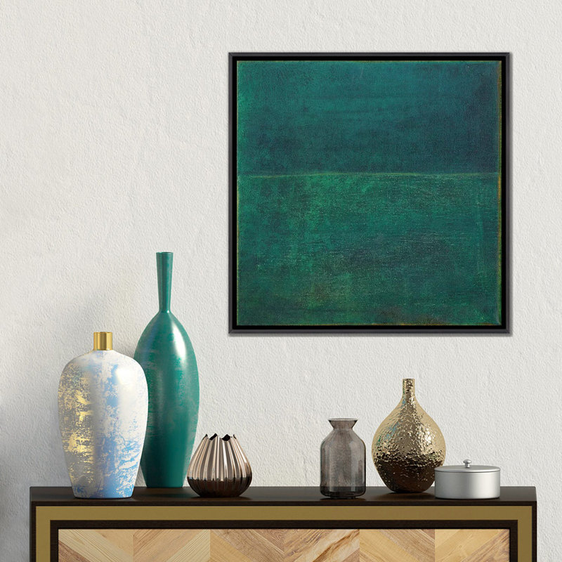 «Green Zen I», reproduction d'art sur toile encadrée, H 18 po x l 18 po, Toile à cadre flottant sans passe-partout