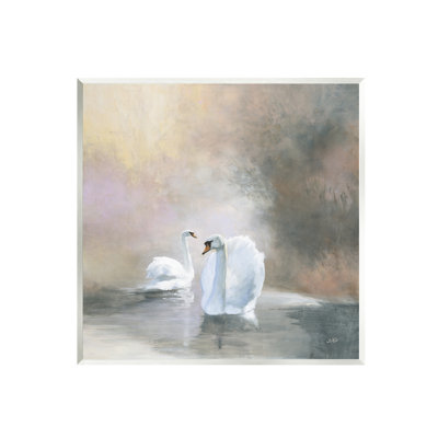 «Stupell Industries Swans on Lake Landscape», art mural sur toile par Julia Purinton