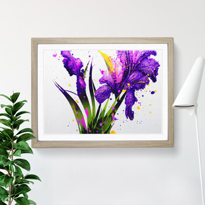Iris Flower Splash Vol.1 Abstract - Single Picture Frame Painting