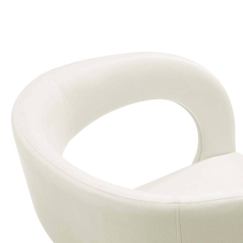 Modway Pinnacle Boucle Upholstered Dining Chair, Velvet Ivory
