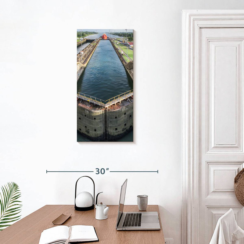 Panama Canal Landscape, 30" H x 15" W