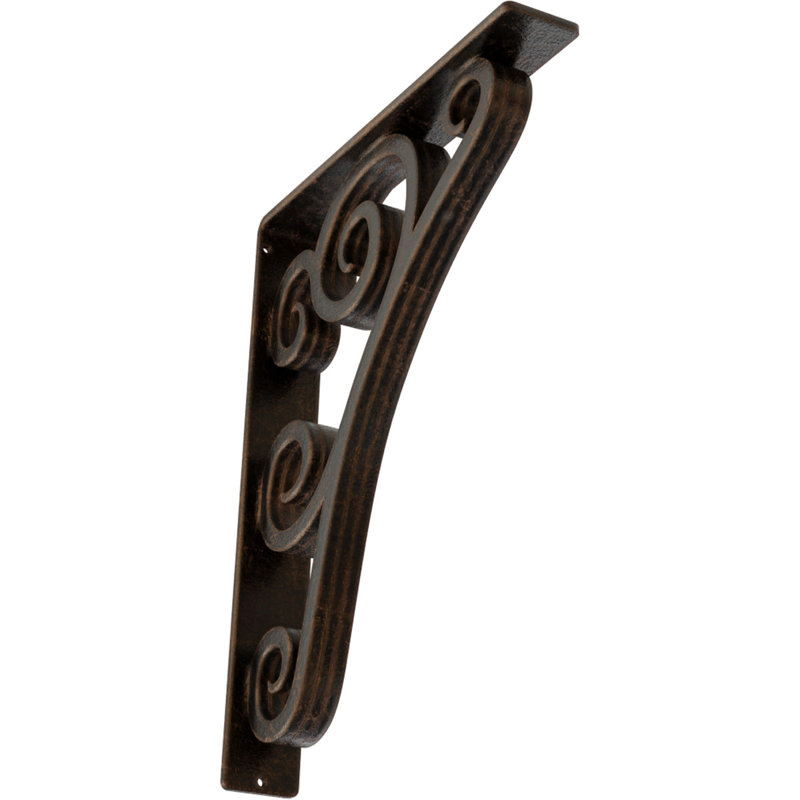 Support en fer forgé Tristan, H 15 po x l 2 po x P 12 po, Bronze vieilli