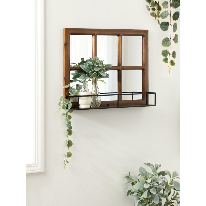 Miroir d'appoint Kaufman, H 24 po x l 18 po, Brun / noir
