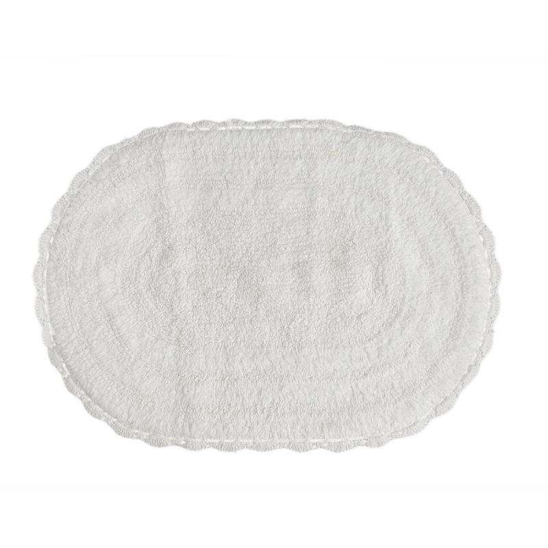 Tapis pour salle de bain 100% coton, Blanc
