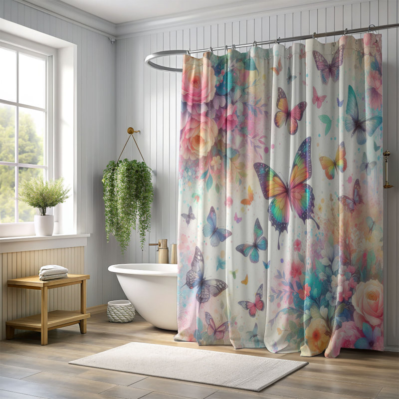 Rideau de douche 1 pièce Artistic, H 74 po x l 71 po
