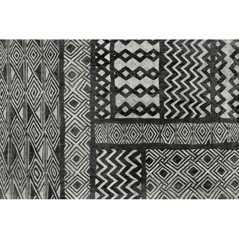Kuba Abstract BW by Sue Schlabach - Wrapped Canvas Painting, 51cm H x 76cm W x 3.8cm D