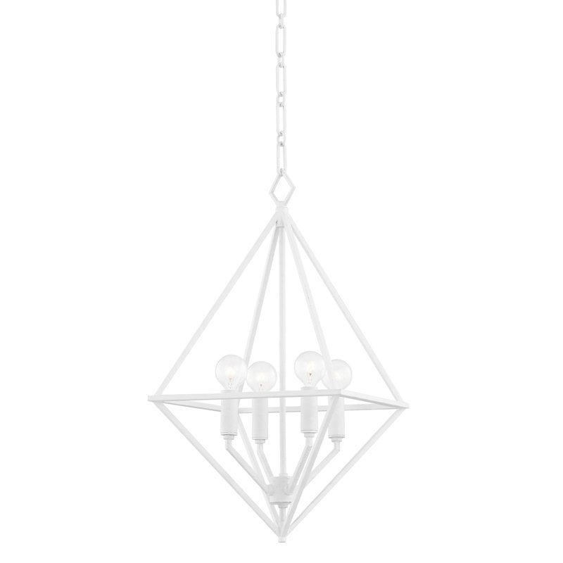 Haines 4 - Light Chandelier, White Plaster, 21.5" H x 16.5" W x 16.5" D