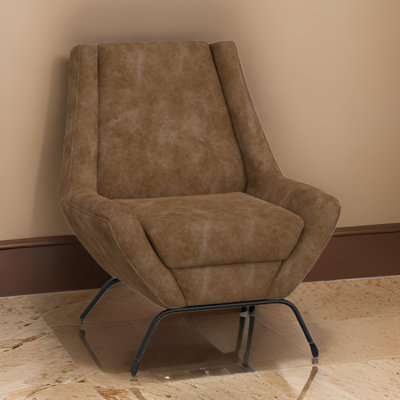 Romuald Wooden Frame & Metal Base, Armchair