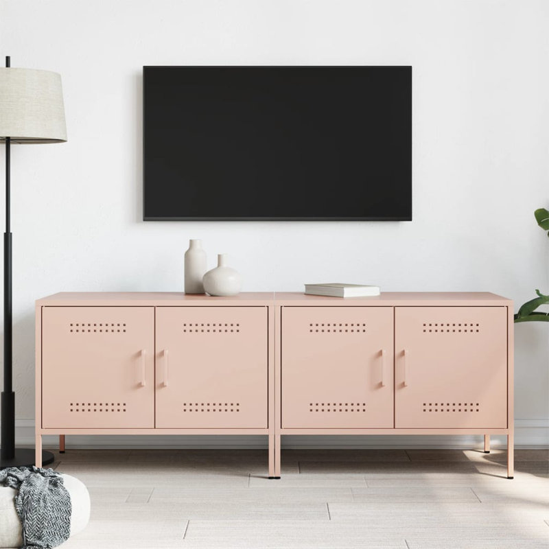 Alejandria Unfinished TV Stand for TVs up to 24", Antique Pink/Pink