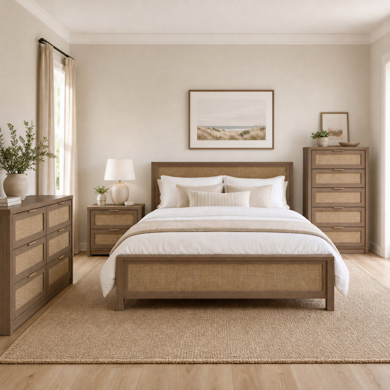 134cm W 6 - Drawer Chest of Drawers, Special Walnut