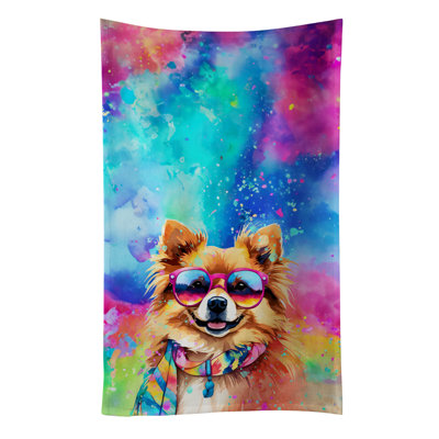 Pomeranian Hippie Dawg Kitchen Towel
