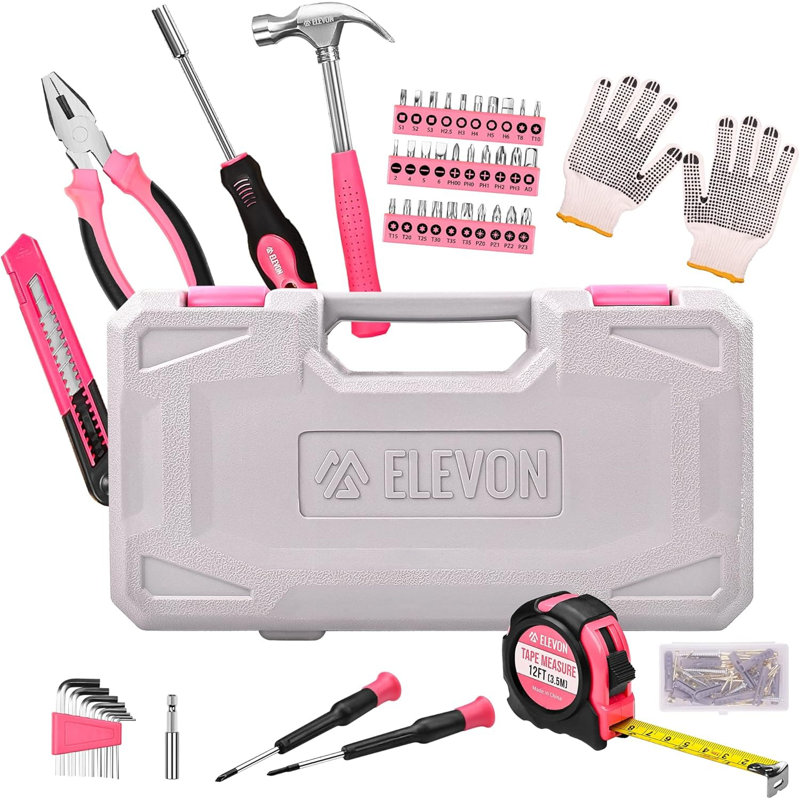 Ensemble d'outils 131 pièces rose