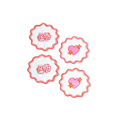 Ensemble de 4 serviettes de table Feeling Lucky & Love Struck
