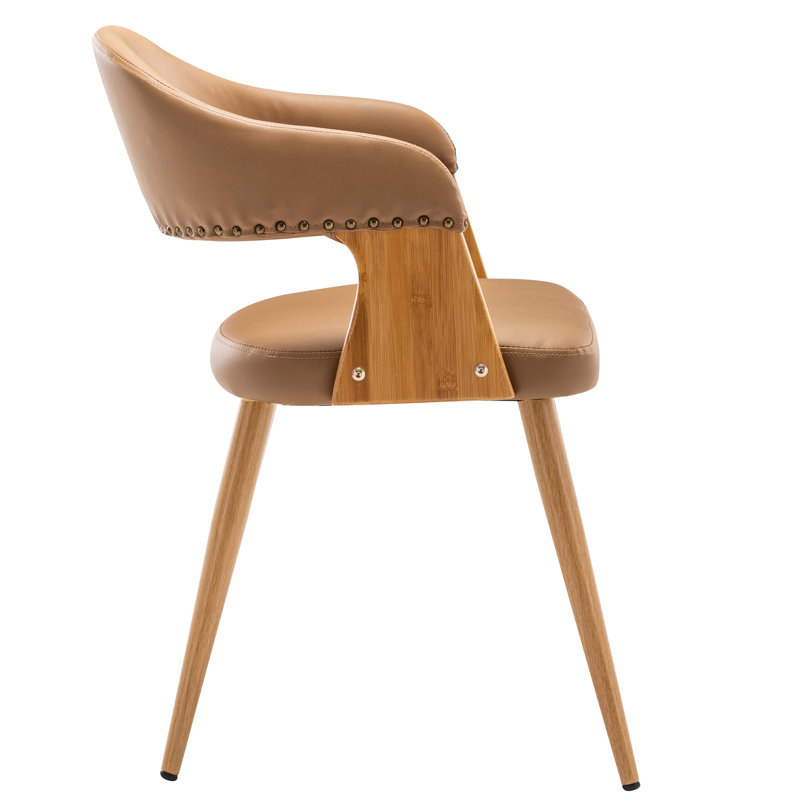 Chaise avec accoudoirs en bois massif kaki Salyers