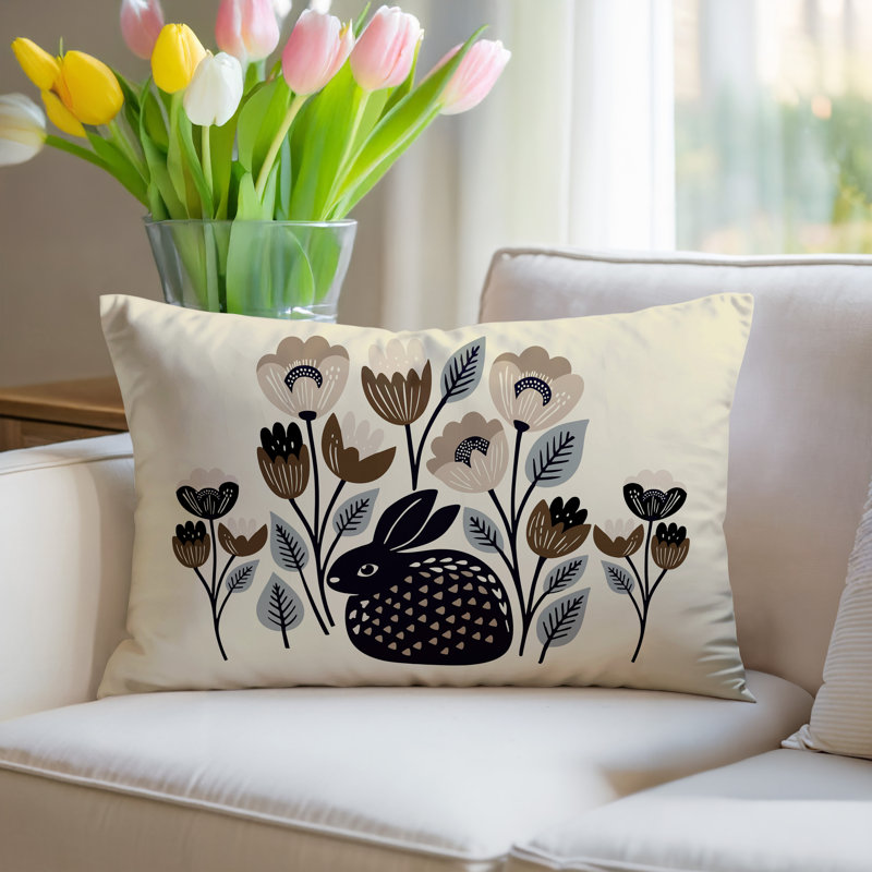 Coussin lombaire réversible intérieur / extérieur Rayo Rabbit, Beige, Rectangle H 14 po x l 20 po