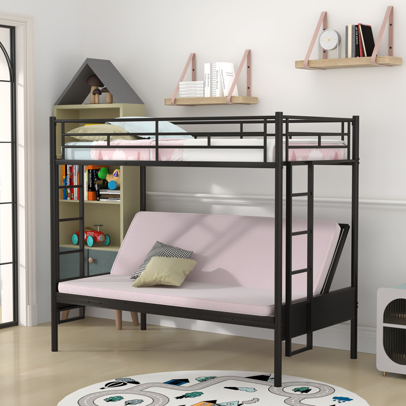 Lit superposé simple au dessus d'un lit double Elba Kids