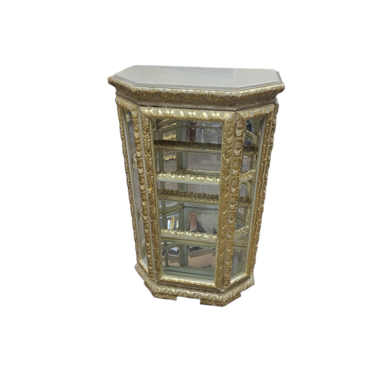 Ernetta Solid Wood Lighted China Cabinet
