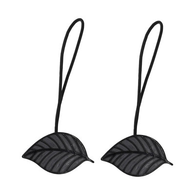 Ensemble de deux attaches magnétiques - Motif de feuille élégant en résine - Accessoires fonctionnels pour rideaux et rideaux