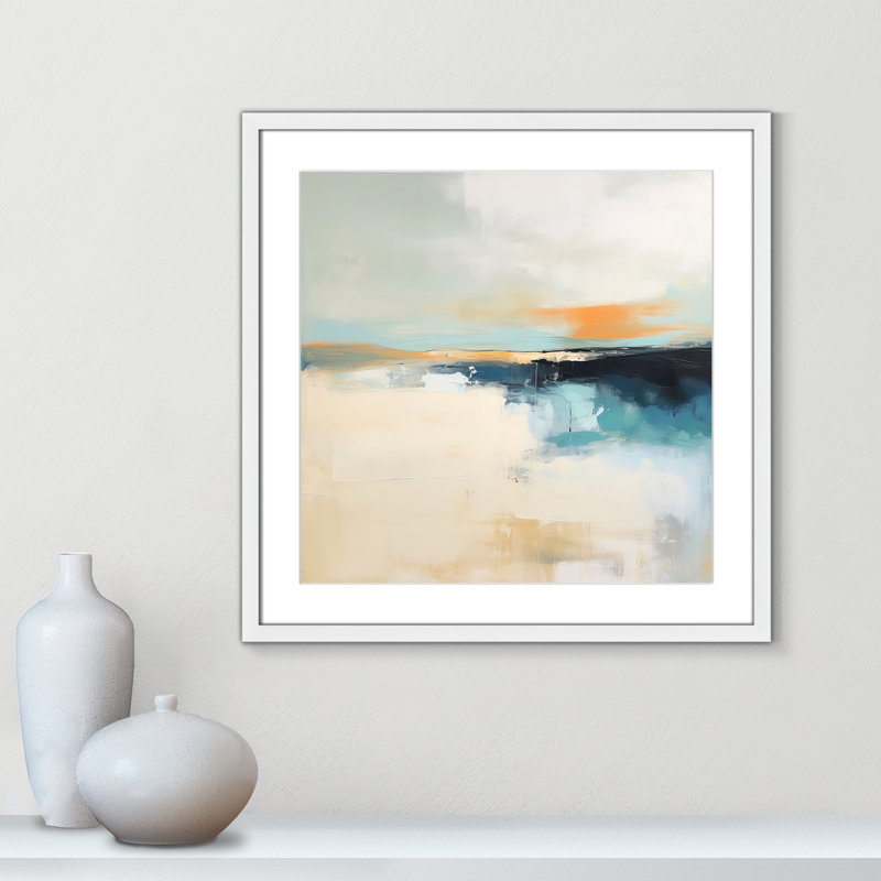 Impression «Seashore Abstraction II» par Irena Orlov, Blanc satiné, Imprimé mat, L 23,5 po x H 23,5 po