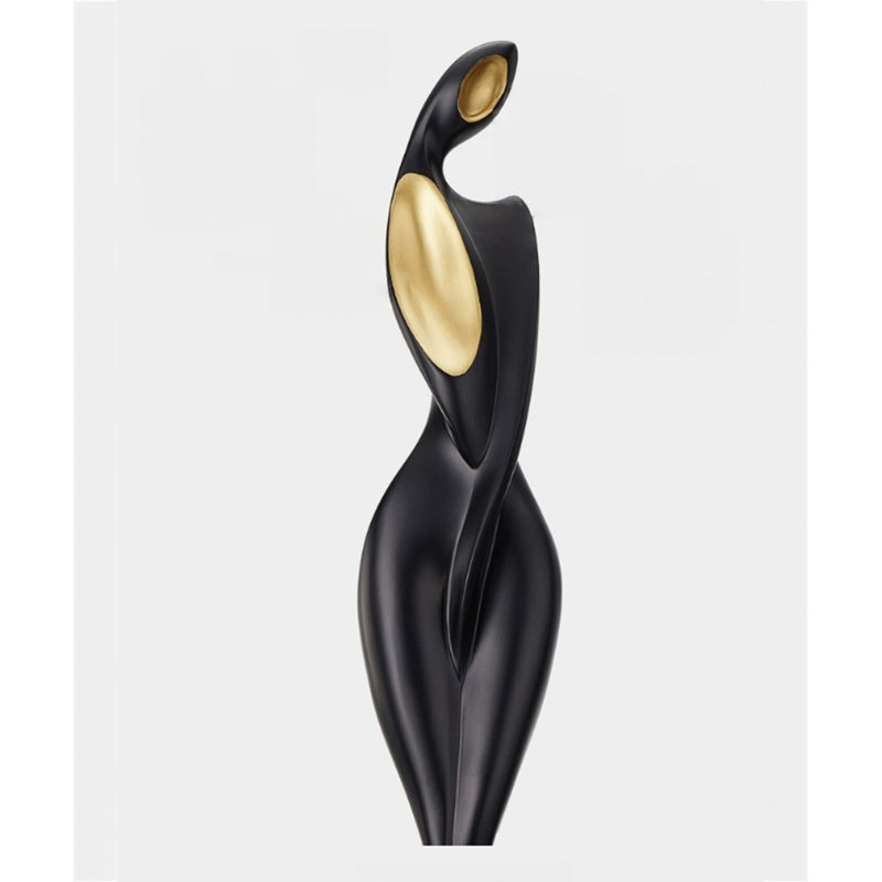 Noir + résine de forme libre + objet décoratif en bois massif