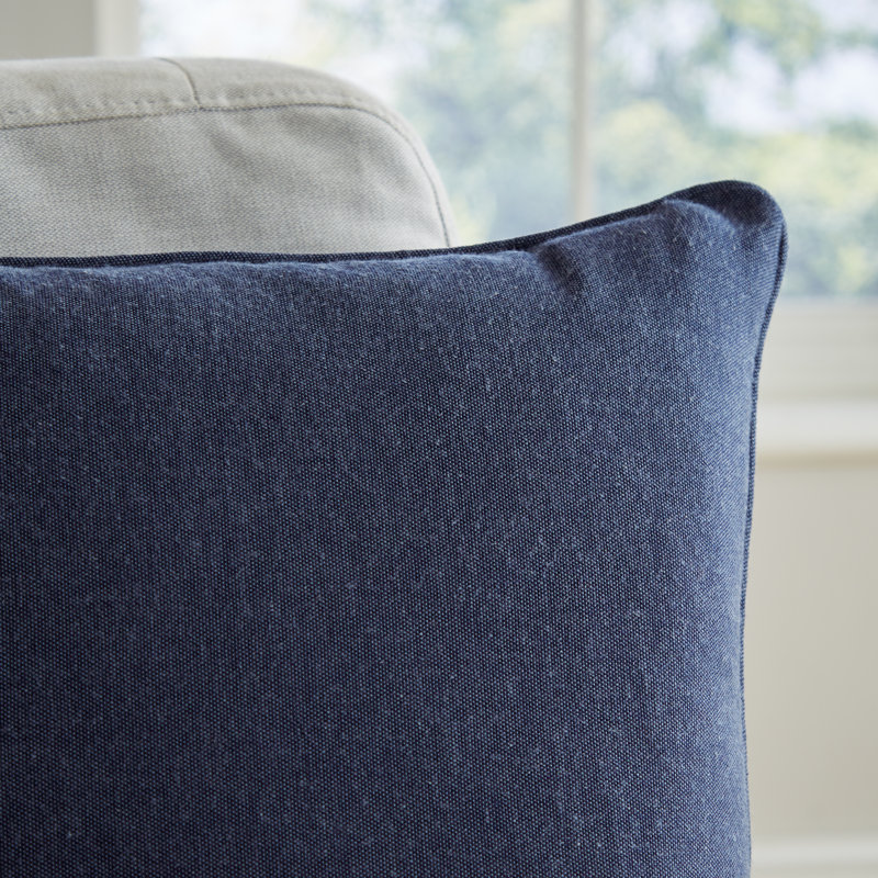 Yarn Dyed Cotton Chambray Cushion, Blue