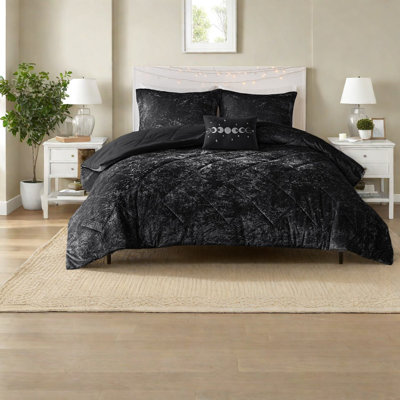 Ensembles de literie en velours noir de luxe pour lit simple TG, confort moderne pour la maison