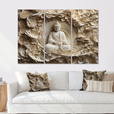 Simple bouddhisme statue I - ensemble d'art mural sur toile bouddhisme