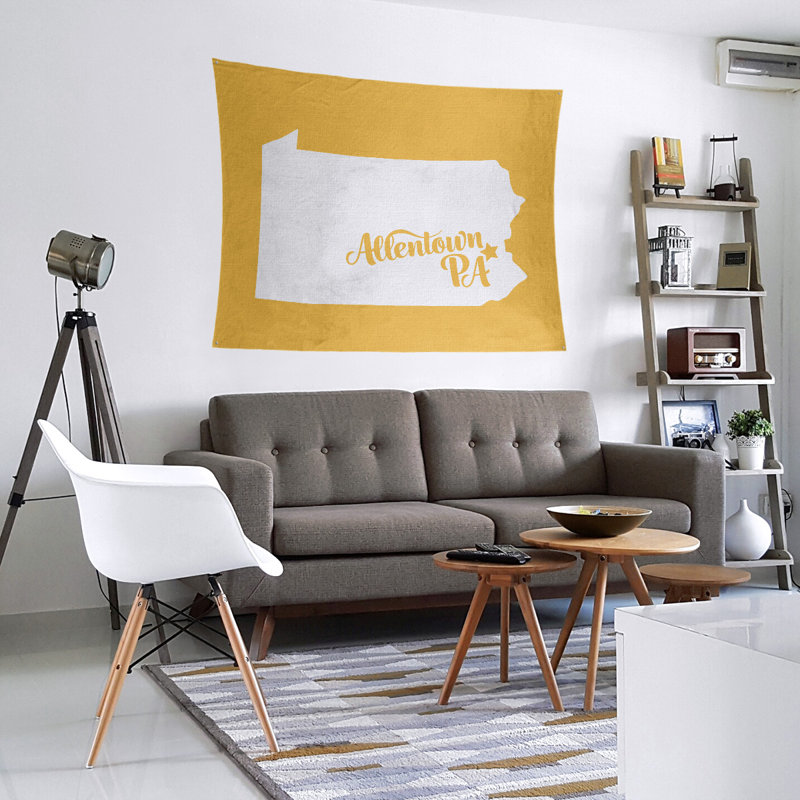 Tapisserie Allentown Pennsylvania, H 88 po x l 104 po, Jaune