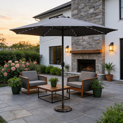 294cm Lighted Market Parasol