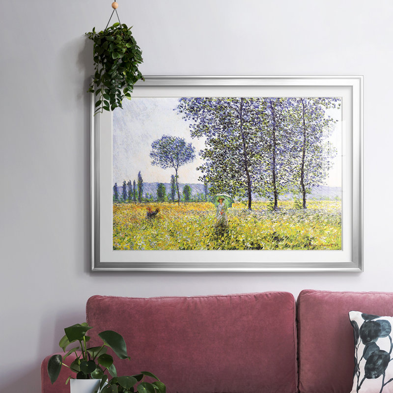 «Sunlight Effect Under The Poplars», 1887, reproduction d'art encadrée, Argent, H 19 po x l 27 po x P 1,5 po