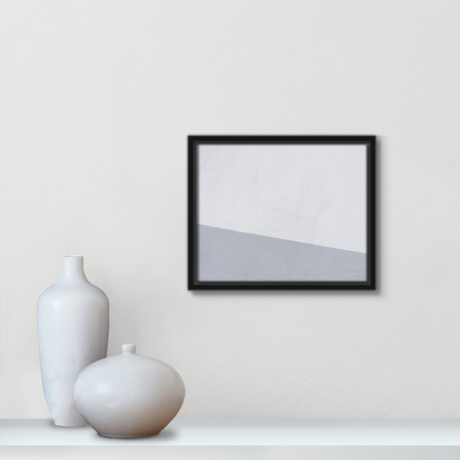 Dominic "Abstract Blues" Print, 9.5" H x 11.5" W x 2" D, Black Framed Canvas