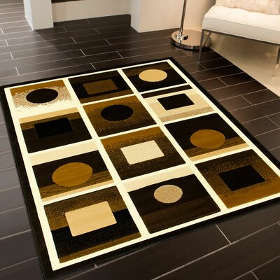 Black/Beige Rug -  AllStar Rugs, 398551-blac-8x10