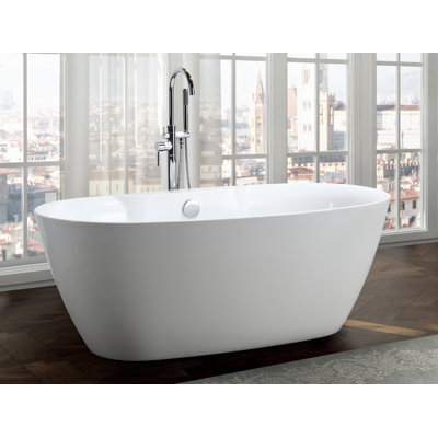 Pisa 63'' x 31'' Freestanding Soaking Acrylic Bathtub