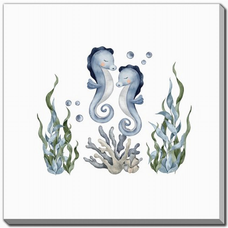 Under The Sea 3, art mural sur toile, H 30 po x l 30 po
