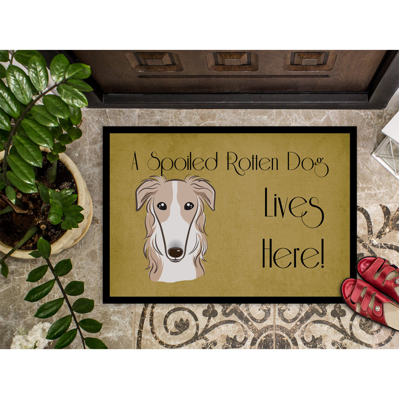 Tapis de porte d’extérieur anti-dérapant pour chien barzoï, 1 pi 6 po x 2 pi 3 po