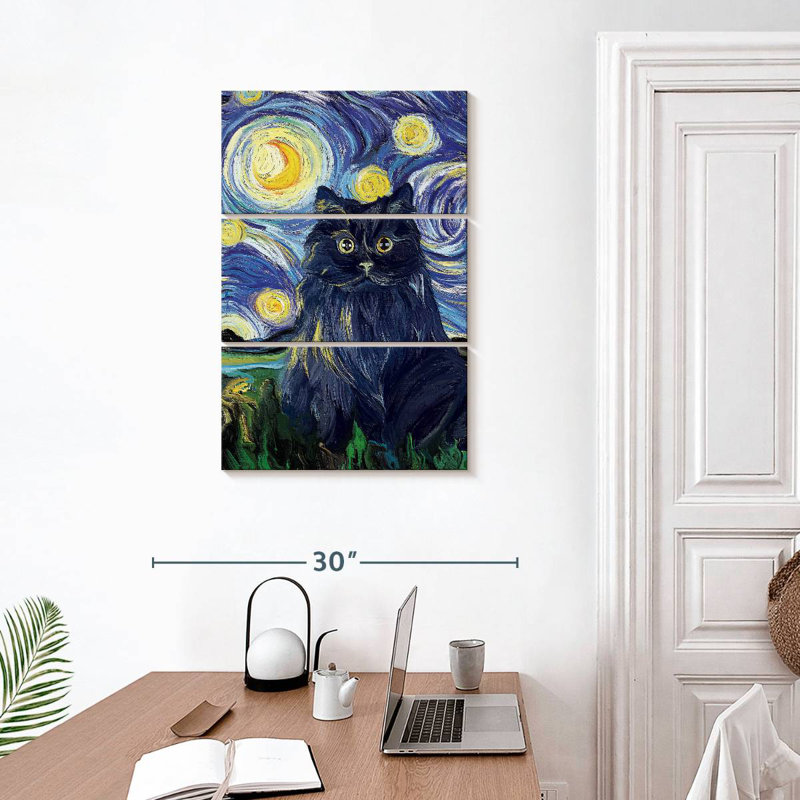 Chat noir Brampt, H 32 po x l 20 po