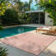 Savara Chryssi Coral Orange Ivory Cream Modern Circles Indoor/ Outdoor Polypropylene Flatweave Area Rug-114323837