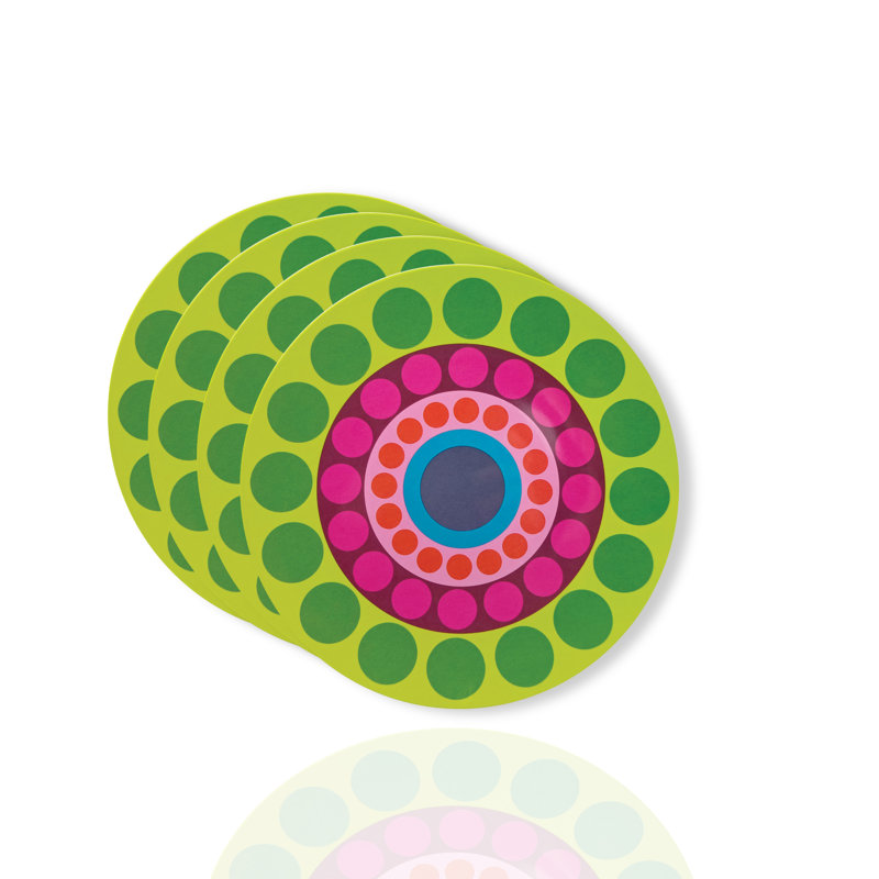Colorful Round Melamine Salad/Dessert Plates Set of 4