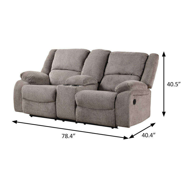 78.4" W Transitional Loveseat, Mocha