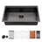 16 Gauge Gunmetal Black Undermount Single Bowl Workstation Kitchen Sink 33"X19" | Gift Idea