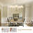 5-LIght Gold Chandelier, 33.4 Inch Modern Chandelier For Dining Room  With White Fabric Shade-206129687