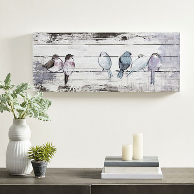 Art mural de planche de bois rustique peint à la main, gris et blanc, 30 po x 12 po x 1,5 po, création décorative blanche Summers 'Home Decor, l 30 po x H 12 po x P 1,5 po, Inspired State, Art
