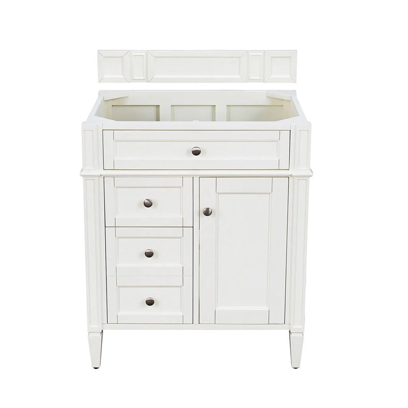 Brittany 30'' W Single Vanity, Bright White, Carrara White, 8" Widespread