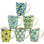 Ensemble de 6 tasses à tapisserie 6 pièces de 4,75 po x 3,25 po x 4,25 po