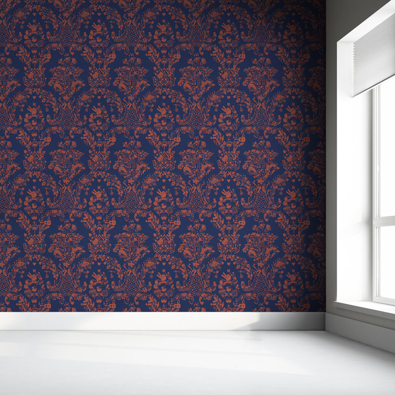 Jewett 10m x 52cm Matte Paste the Wall Wallpaper Roll, Purple/Orange