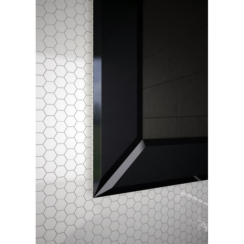 Carlo Flat Wall Mirror, Black