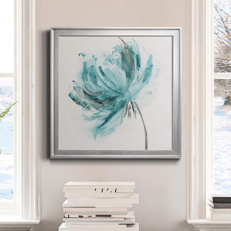 «Blue Dance II», peinture sur toile encadrée, Cadre argenté, H 22,5 po x l 22,5 po x P 1,5 po