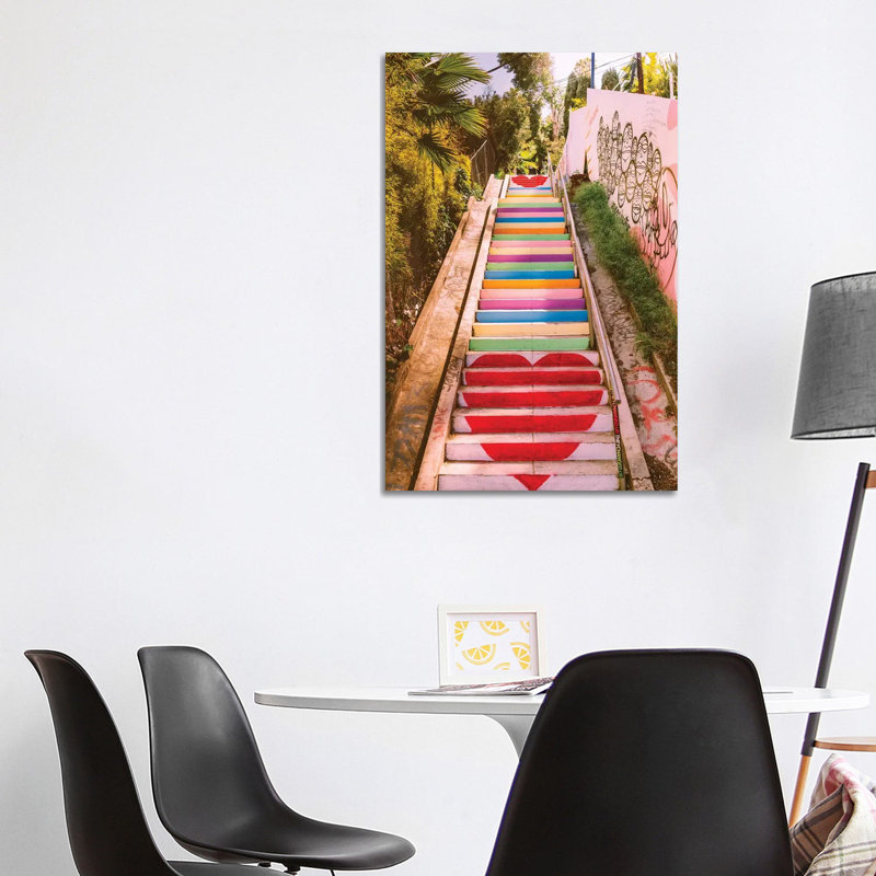 « Micheltorena stairs » par Bethany Young, reproduction de photo, H 40 po x l 26 po x P 1,5 po, Toile tendue, Pas de tapis