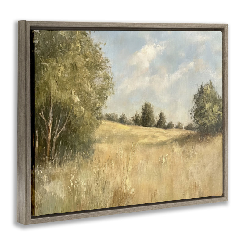 Cadre flottant Classic Country Field, design par Petal Prints Design, Cadre flottant orme Montalcino, H 17 po x l 21 po